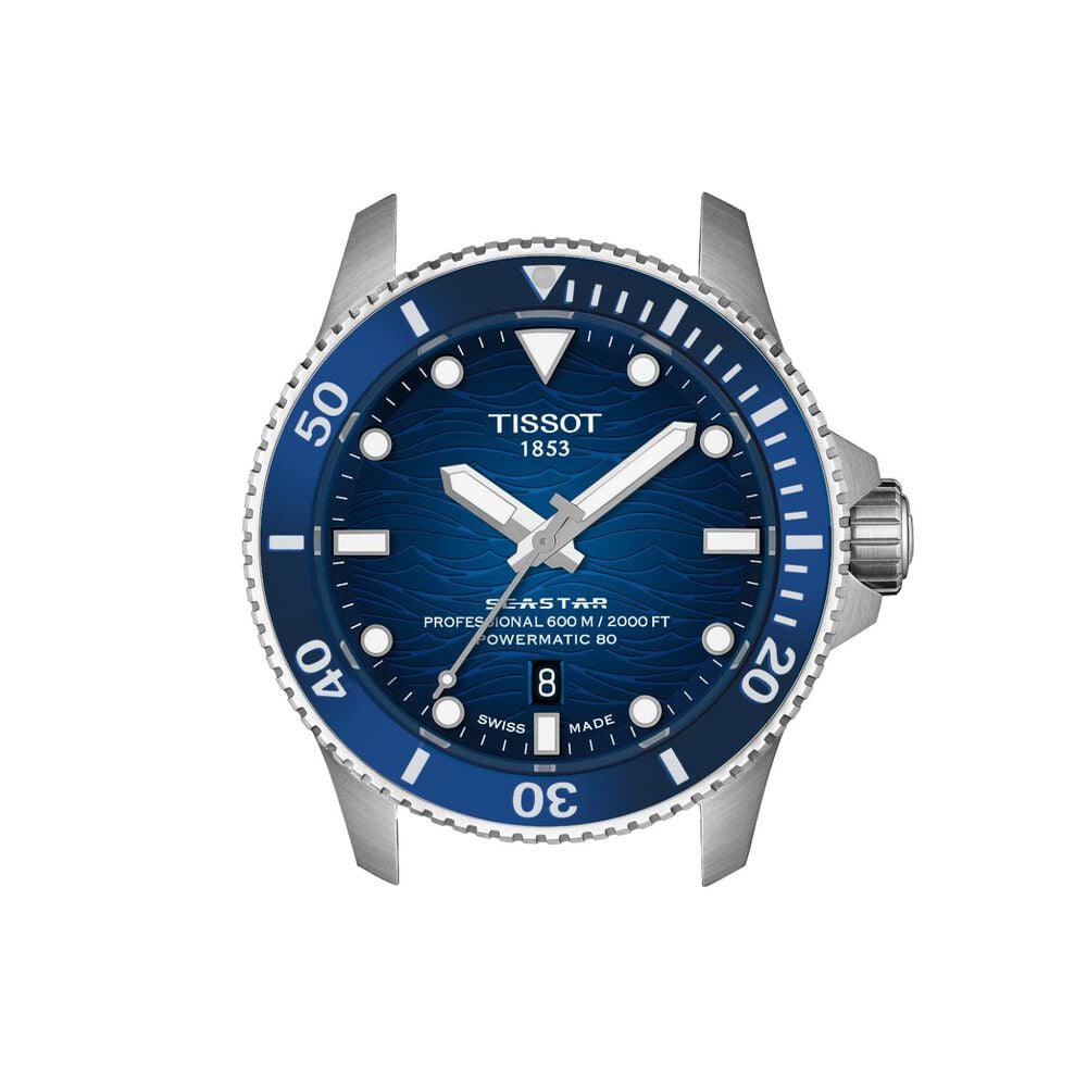 Tissot Seastar 2000 44mm Blue Gradient Dial Leather Strap Watch