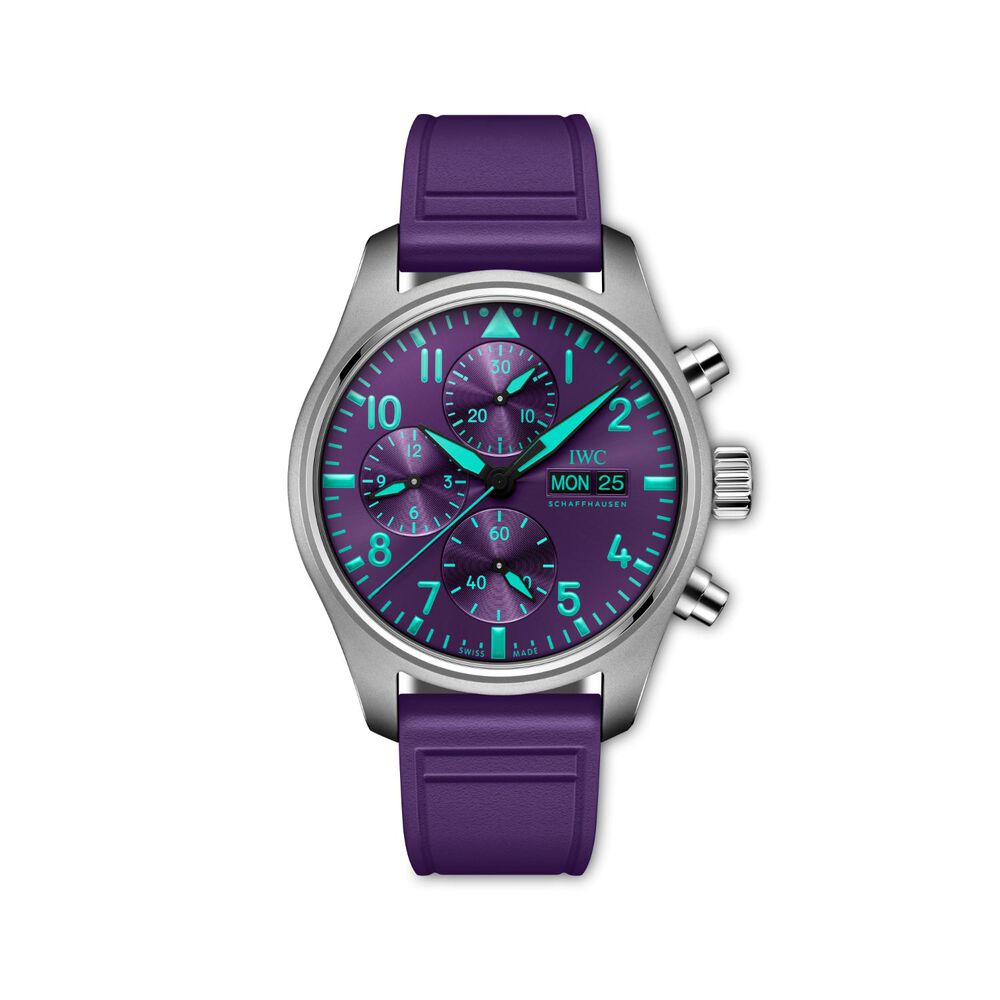 IWC Schaffhausen Pilot's Chronograph 41 "Mercedes-AMG Petronas" Purple Dial & Strap Watch