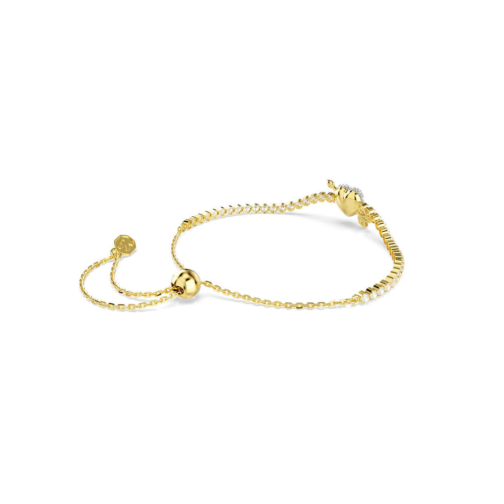 Swarovski Idyllia Cubic Zirconia 18ct Gold Finished Heart With Arrow Bracelet