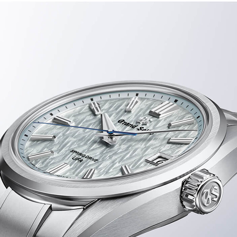 Grand Seiko ‘Ice Forest’ UFA Spring Drive 37mm Dial Titanium Bracelet Watch image number 2