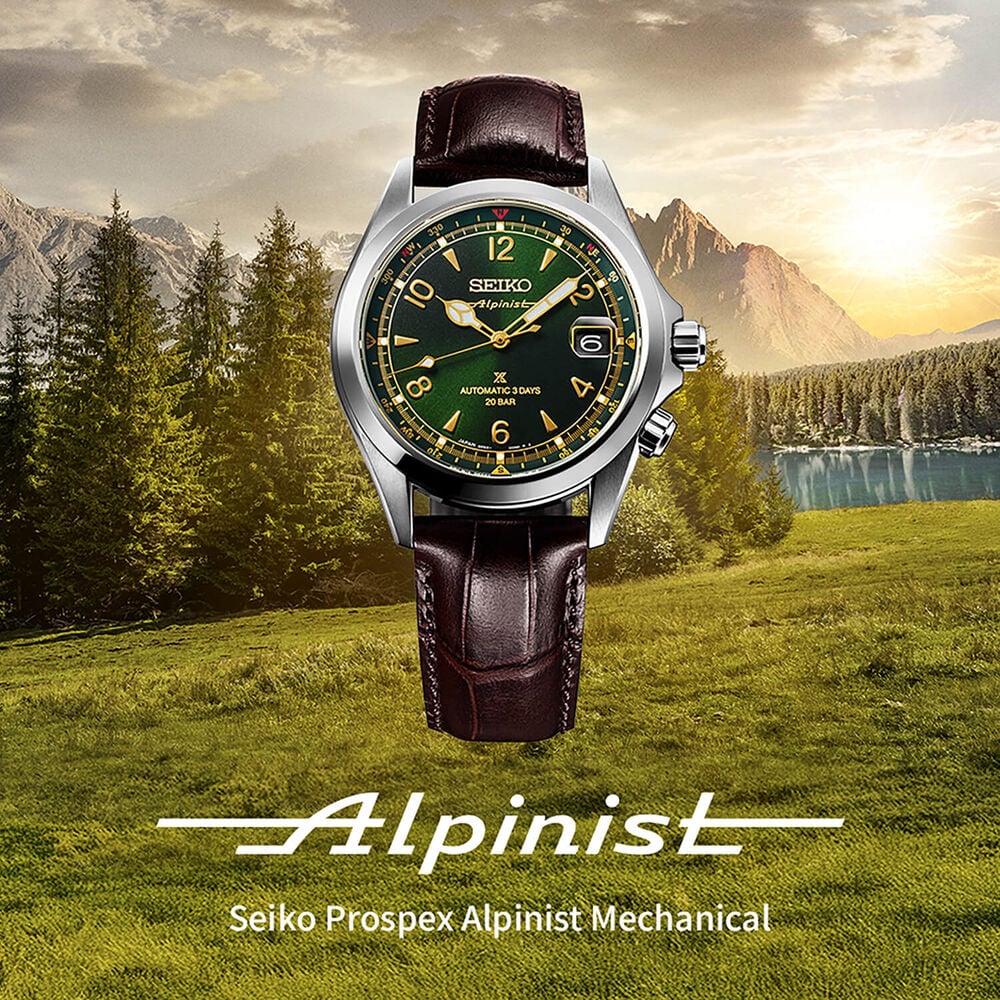 Seiko Prospex Alpinist 39.5mm Classic Pine Green Dial Brown Leather Strap Watch