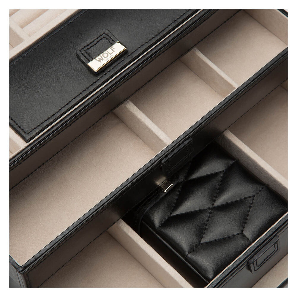 WOLF CAROLINE Black Medium Jewellery Case image number 4