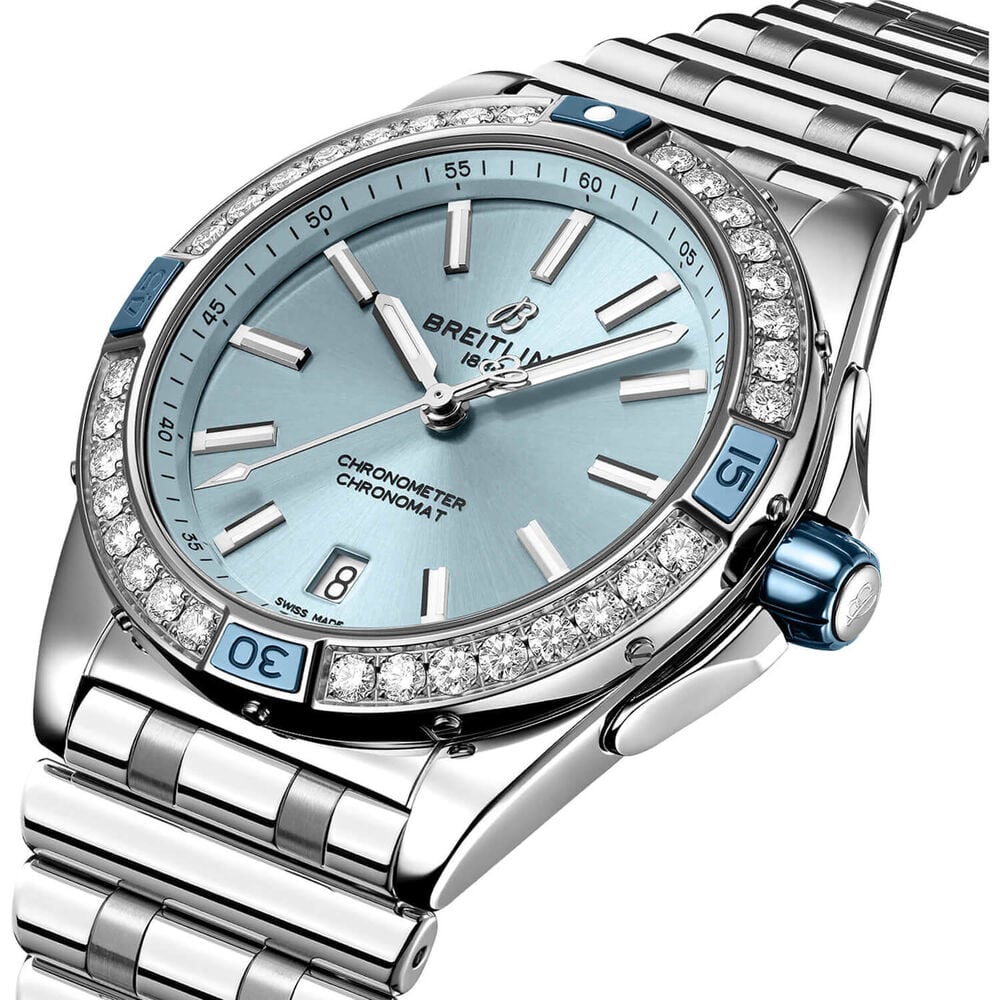 Breitling Super Chronomat Automatic 38 Blue Dial Bracelet Watch