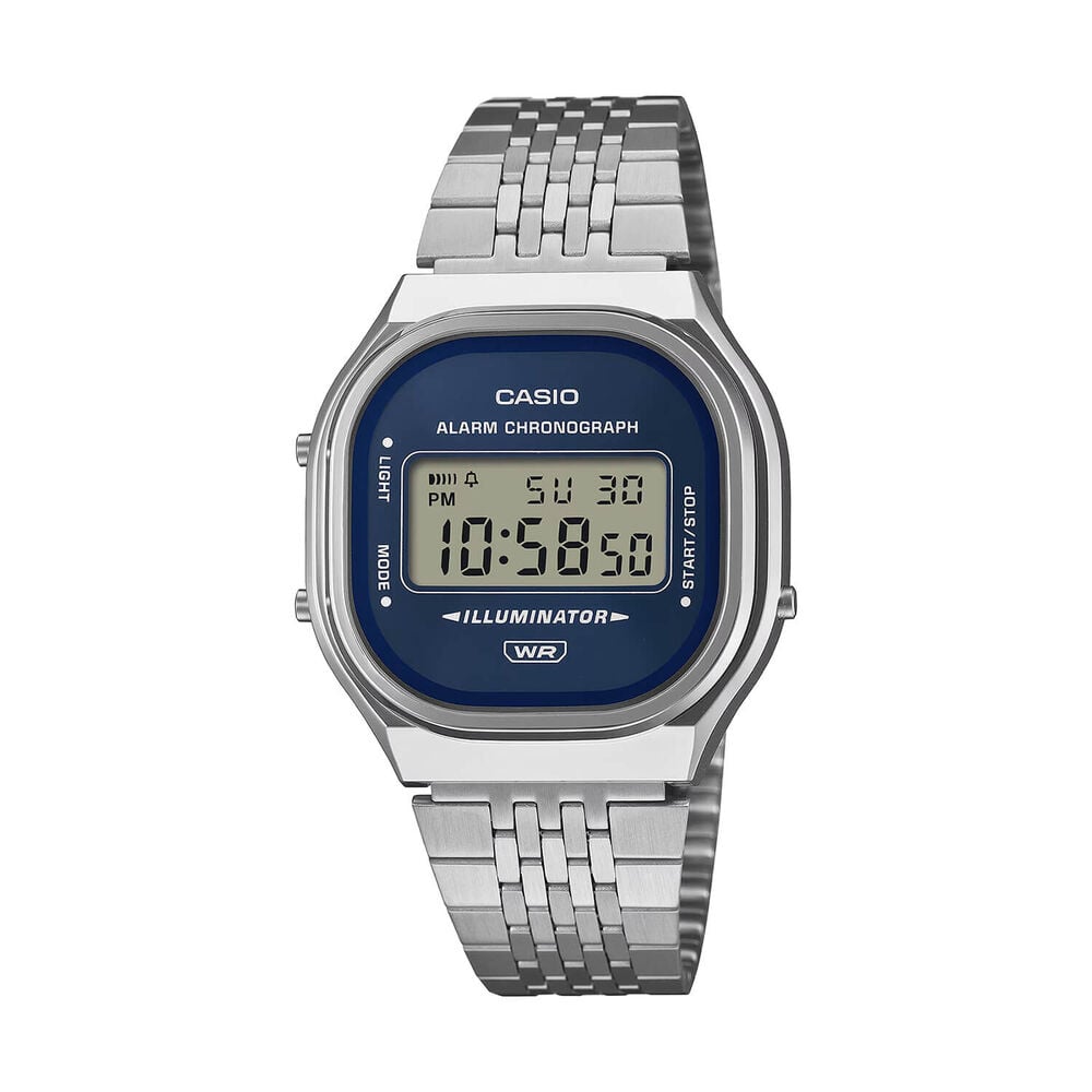 Casio Vintage 39x36.8mm Blue Dial Steel Bracelet Watch