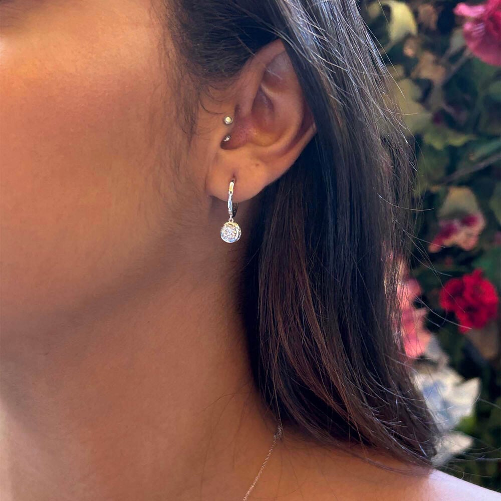 Born Orbit 9ct White Gold Lab Grown 0.80ct Round Diamond Drop Earrings image number 2