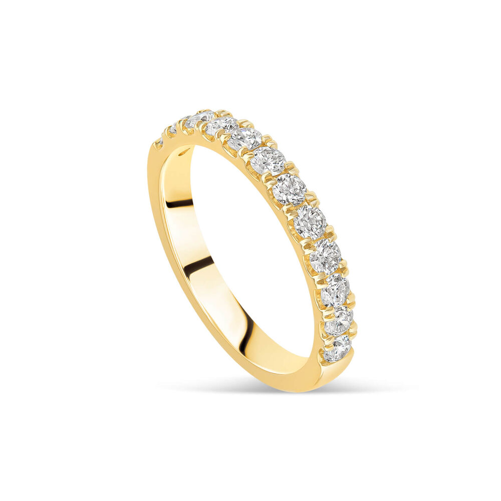 9ct Yellow Gold 2.5mm Split Claw 0.45ct Diamond Wedding Ring