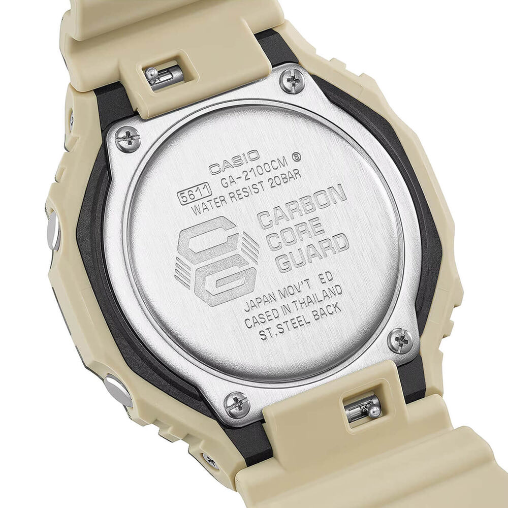 G-SHOCK Classic GA-2100 Series 48.5mm Black Dial Beige & Gray Camouflage Resin Strap Watch