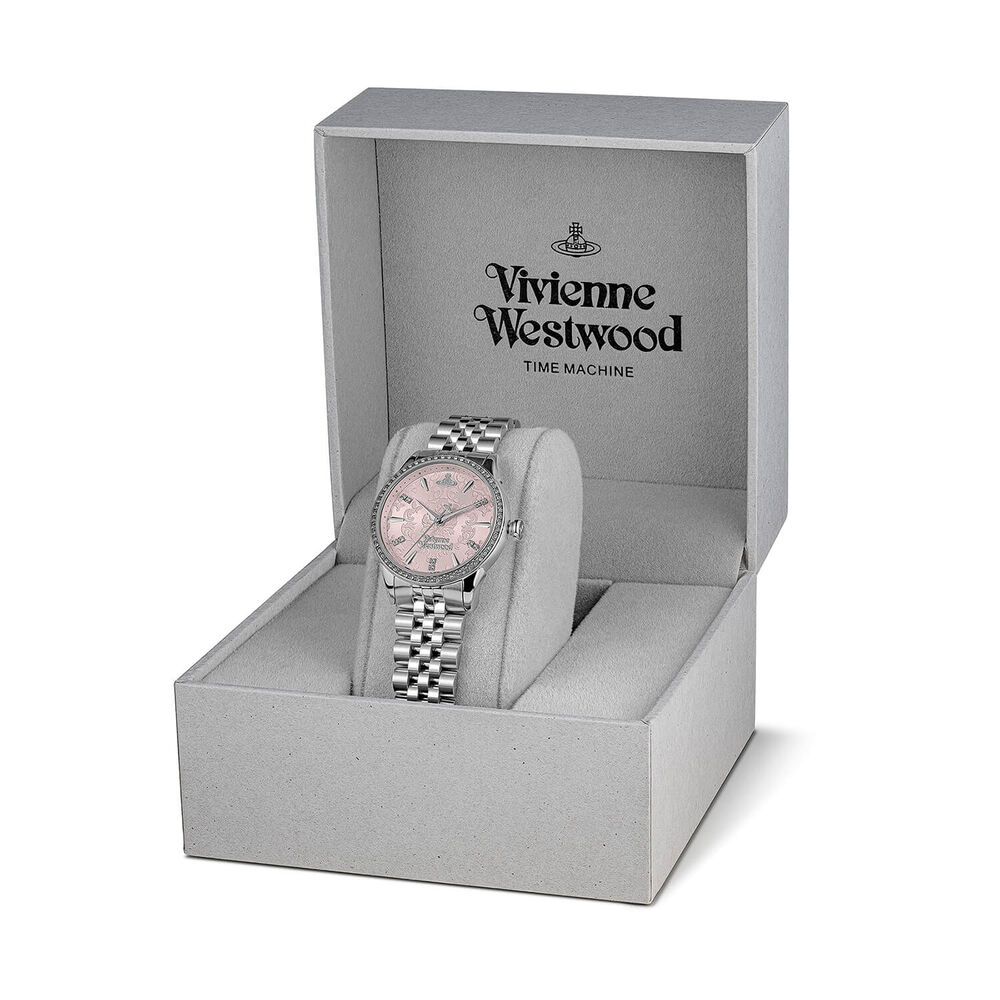 Vivienne Westwood Little Wallace 32mm Pink Dial Steel Bracelet Watch