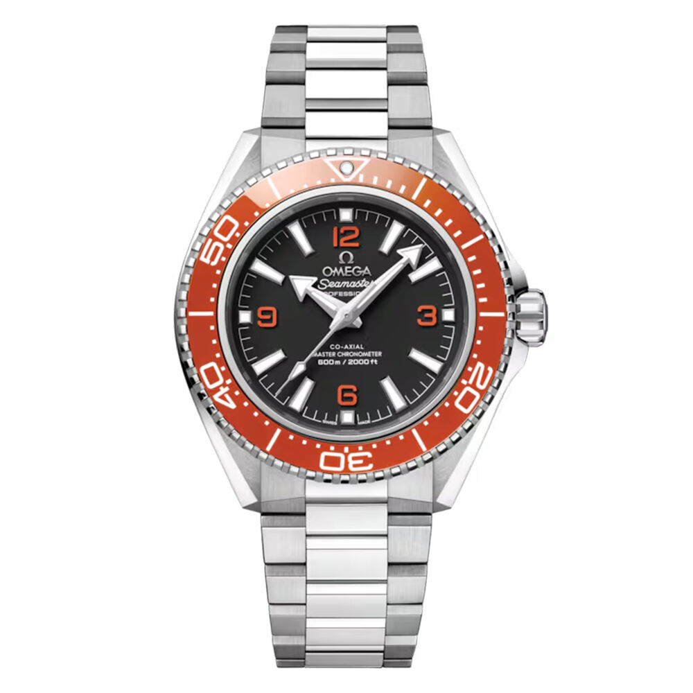 OMEGA Seamaster Planet Ocean 600M 42mm Black Dial Orange Bezel Steel Bracelet Watch