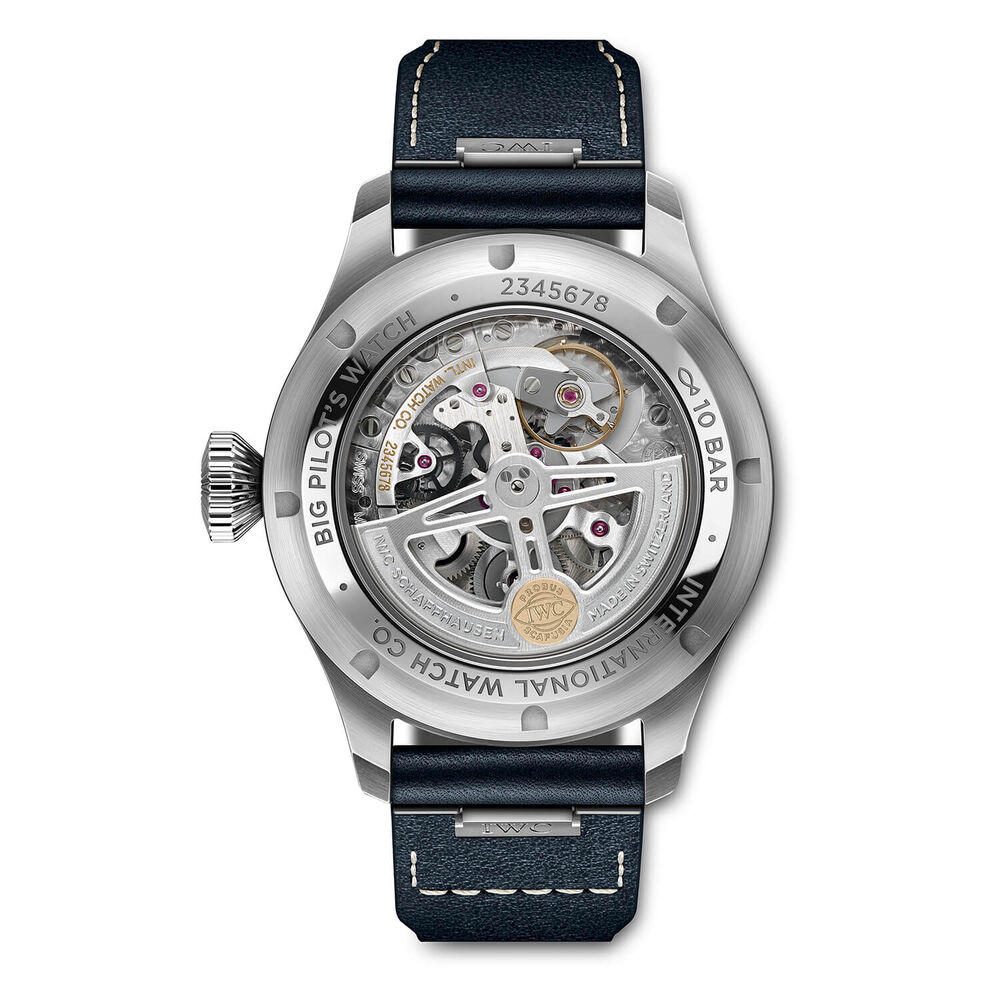 IWC Schaffhausen Big Pilot's Watch 43 Blue Dial Strap Watch