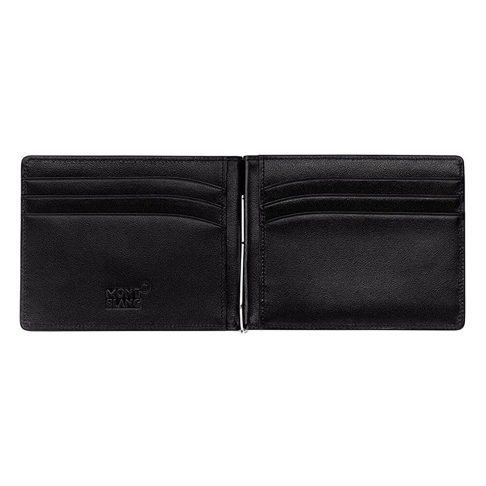 Montblanc Meisterstuck black leather 6 credit card money clip wallet