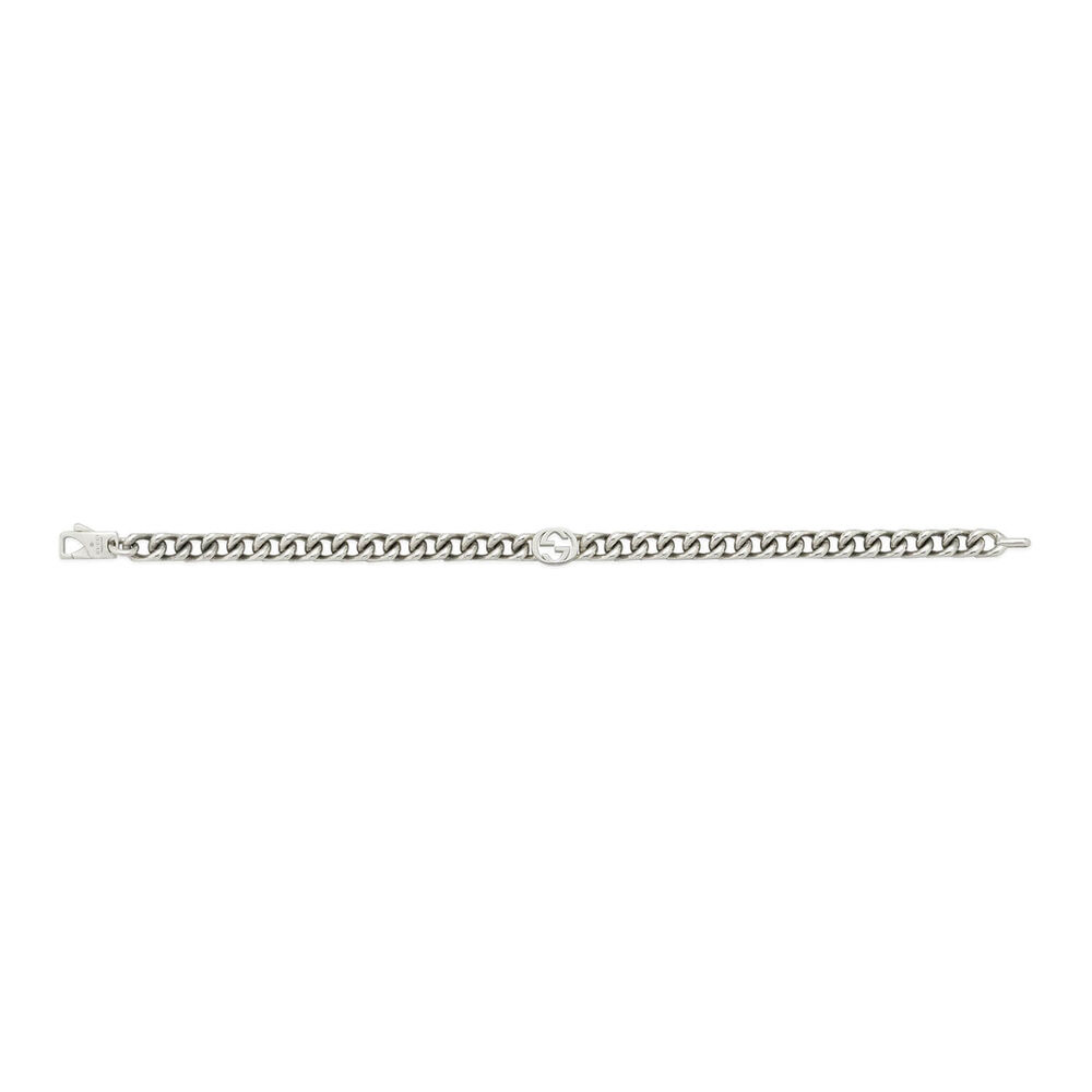 Gucci Interlocking Silver Chain Bracelet (Size M, 17cm)