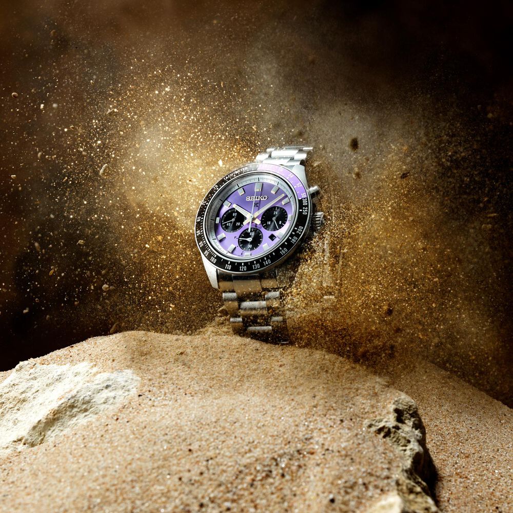 Seiko 145th Anniversary Speedtimer Solar Chronograph Limited Edition Edo Purple Watch