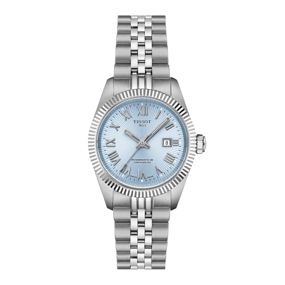 Tissot Ballade Powermatic 48 COSC 30mm Ice Blue Dial Steel Bracelet Watch image number 0