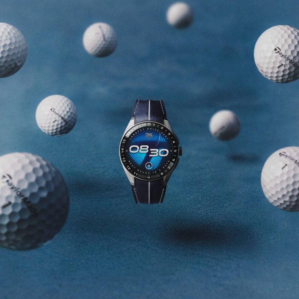 TAG Heuer Connected Calibre E5 x Taylormade Edition 45mm Titanium Case Leather Strap Watch