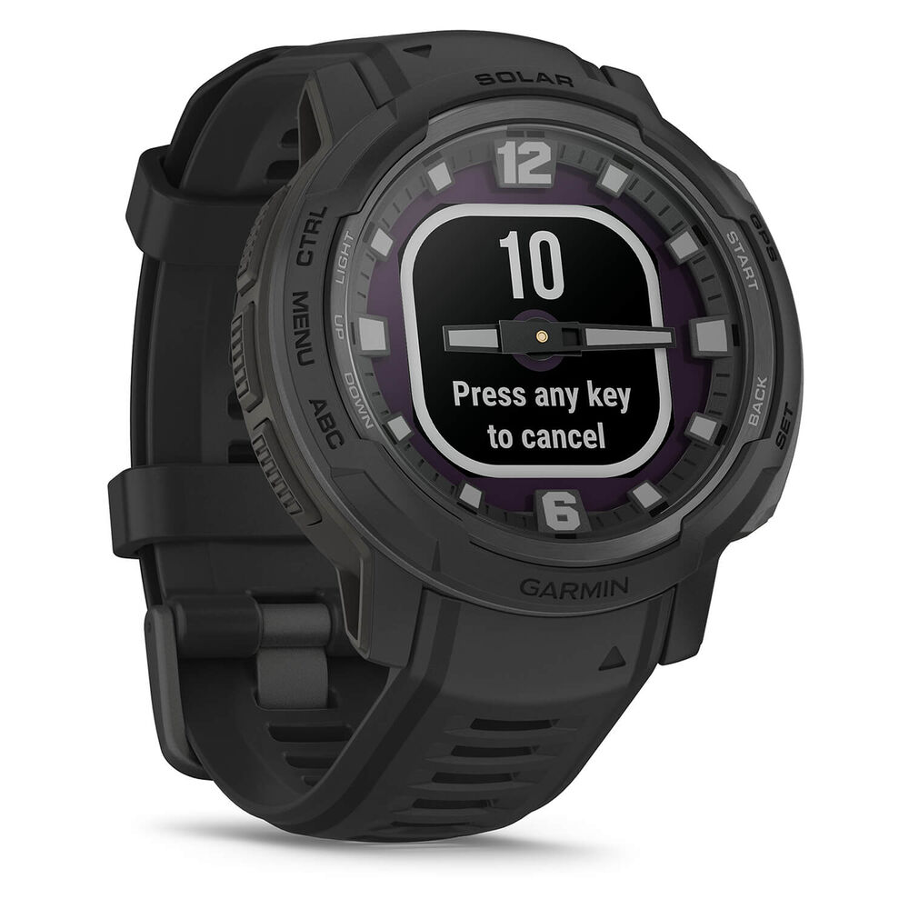 Garmin Instinct Crossover Solar 45mm Black Silicone Strap Watch