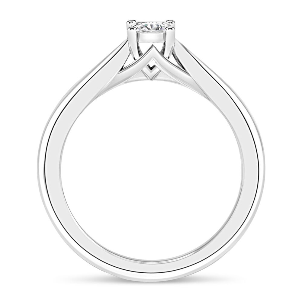 18ct White Gold 0.40ct Radiant Diamond Orchid Setting Ring image number 4
