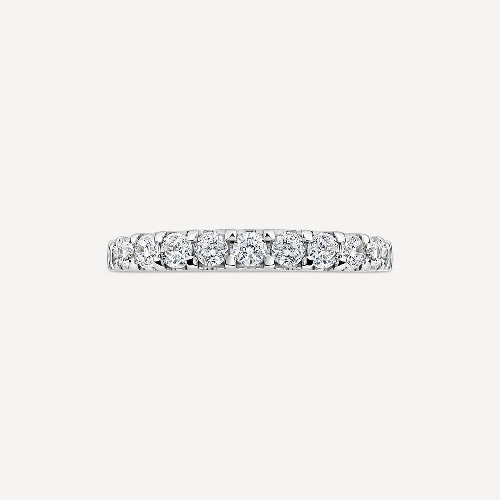 18ct White Gold 3mm 0.75ct Diamond Round Split Claw Wedding Ring