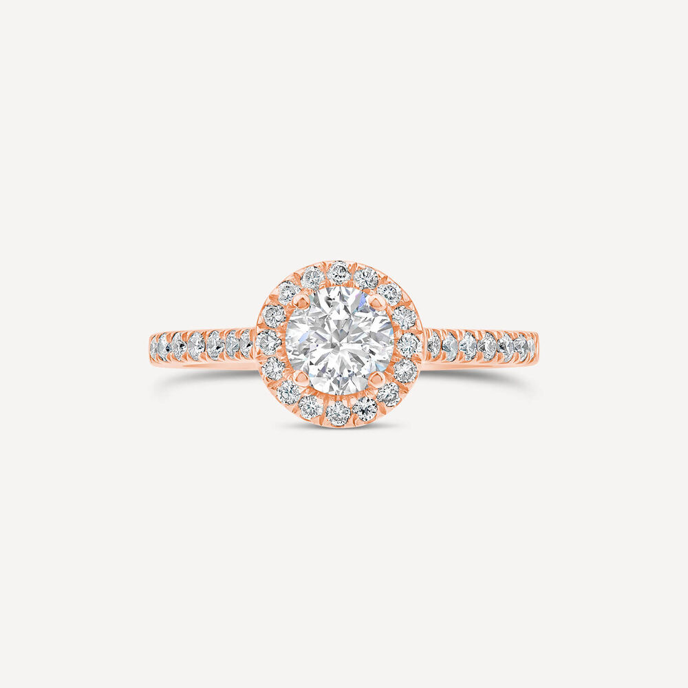 18ct Rose Gold 0.60ct Diamond Round Halo Ring