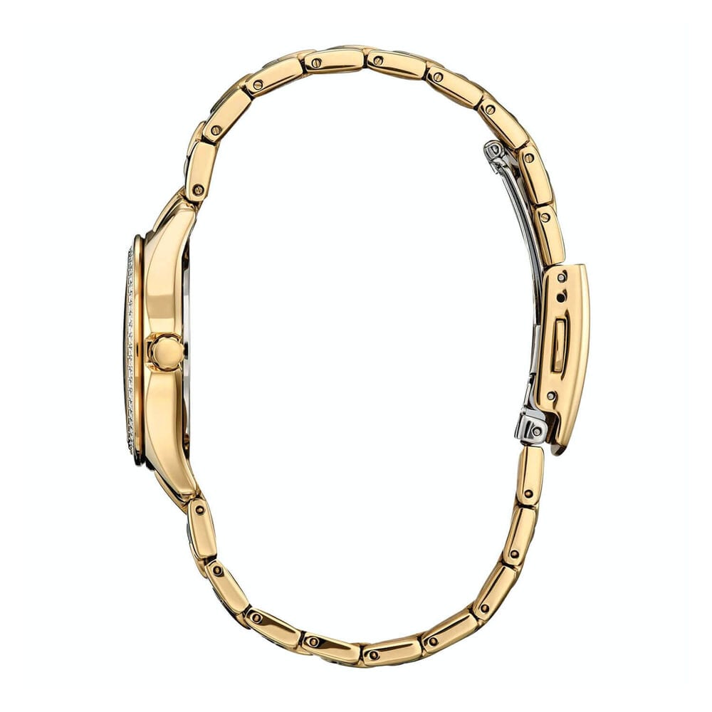 Citizen Ladies 29mm Champagne Dial Crystal Bezel Yellow Gold PVD Bracelet Watch