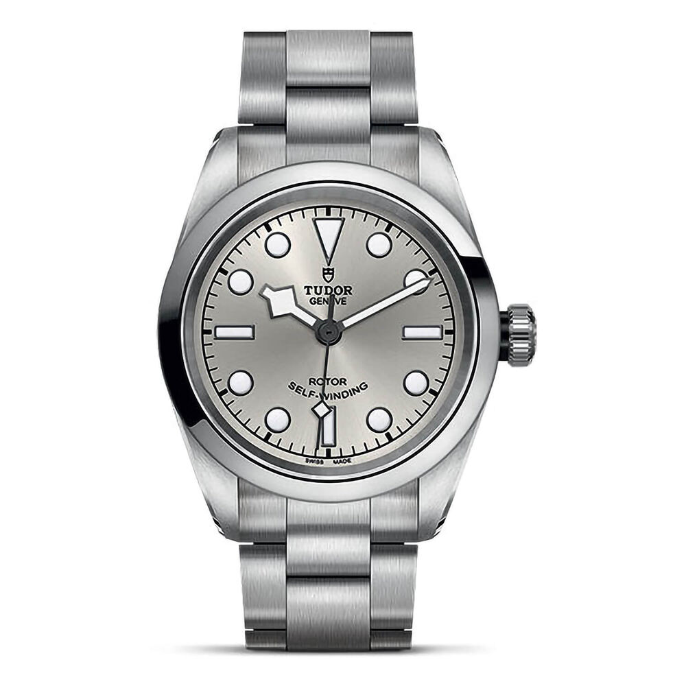 TUDOR Black Bay 32mm Silver Sial Steel Case Bracelet Watch