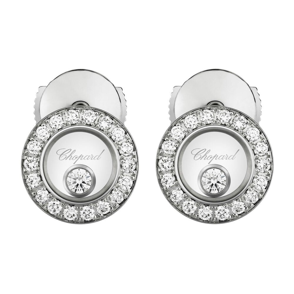 Chopard 18ct White Gold 0.38ct Diamond Icon Round Earrings image number 0