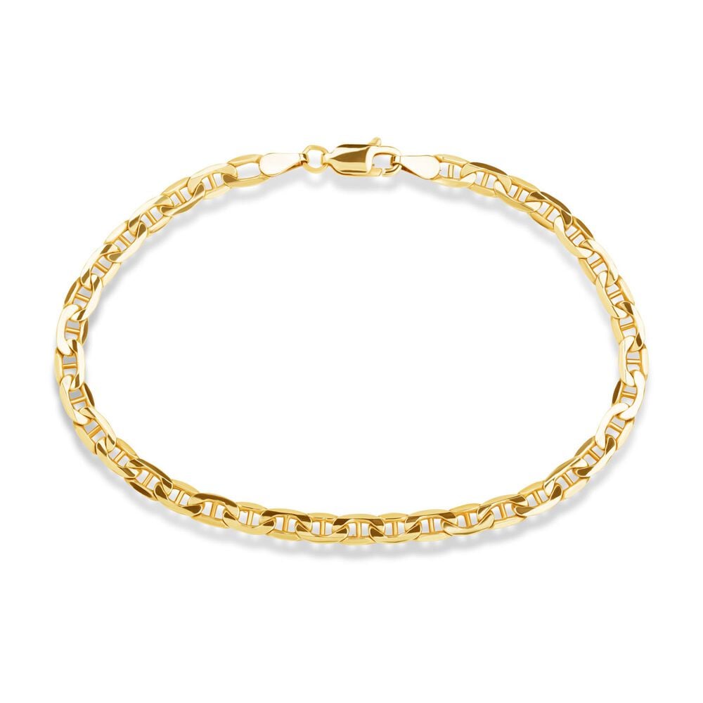 9ct Yellow Gold 19cm Men's Marine Chain Bracelet