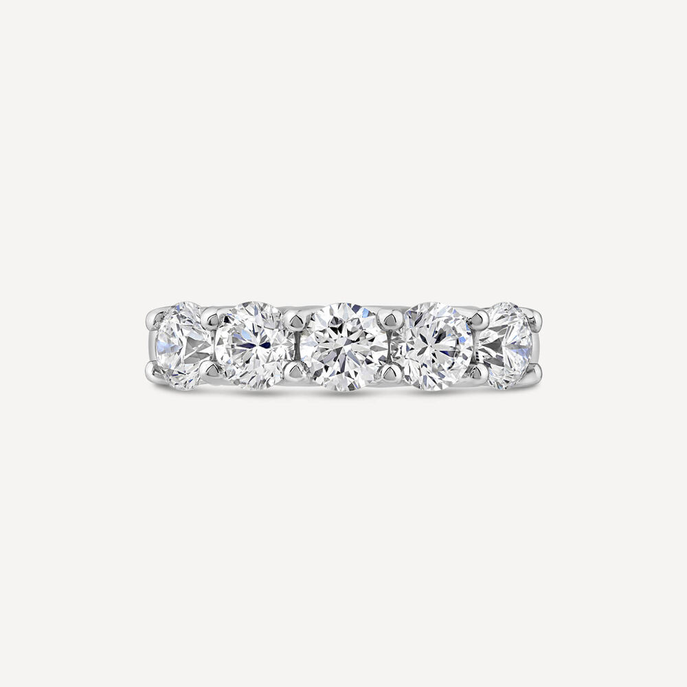 Born 18ct Yellow Gold 2ct Lab Grown 5 Stone Diamond Half Eternity Ring