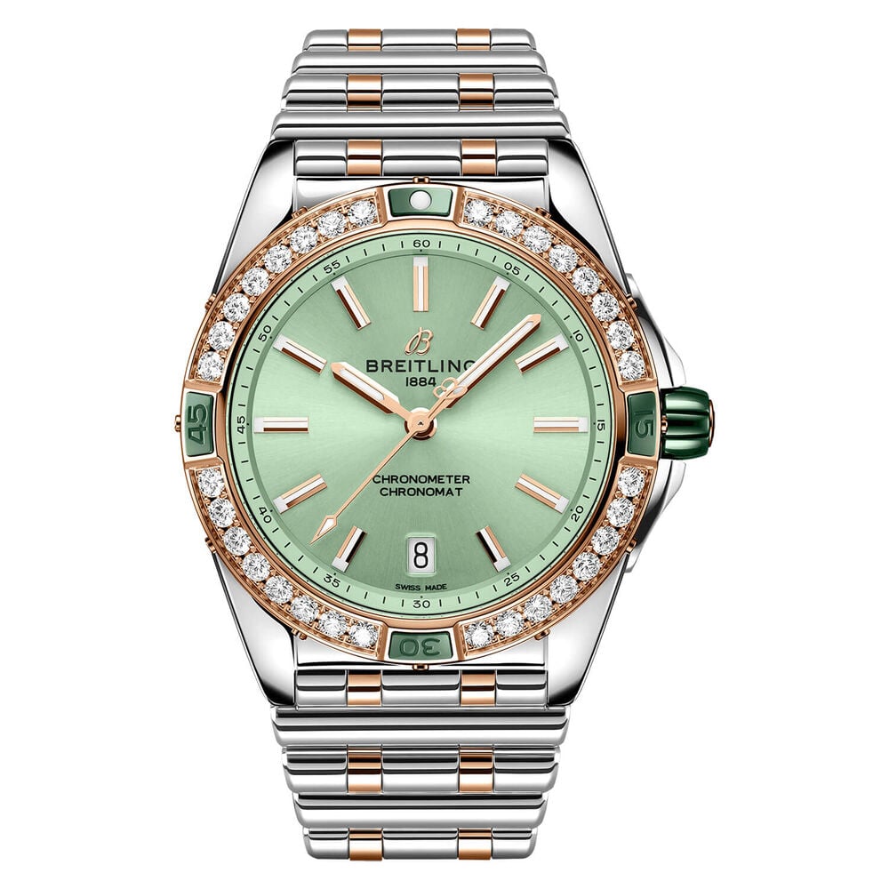 Breitling Super Chronomat Automatic 38 Green Dial Bracelet Watch