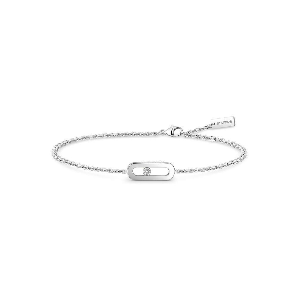 Messika Move Uno 0.02c Diamond White Gold Bracelet image number 1