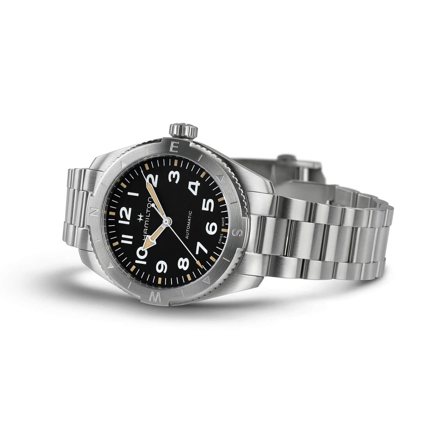 Hamilton khaki steel bracelet top