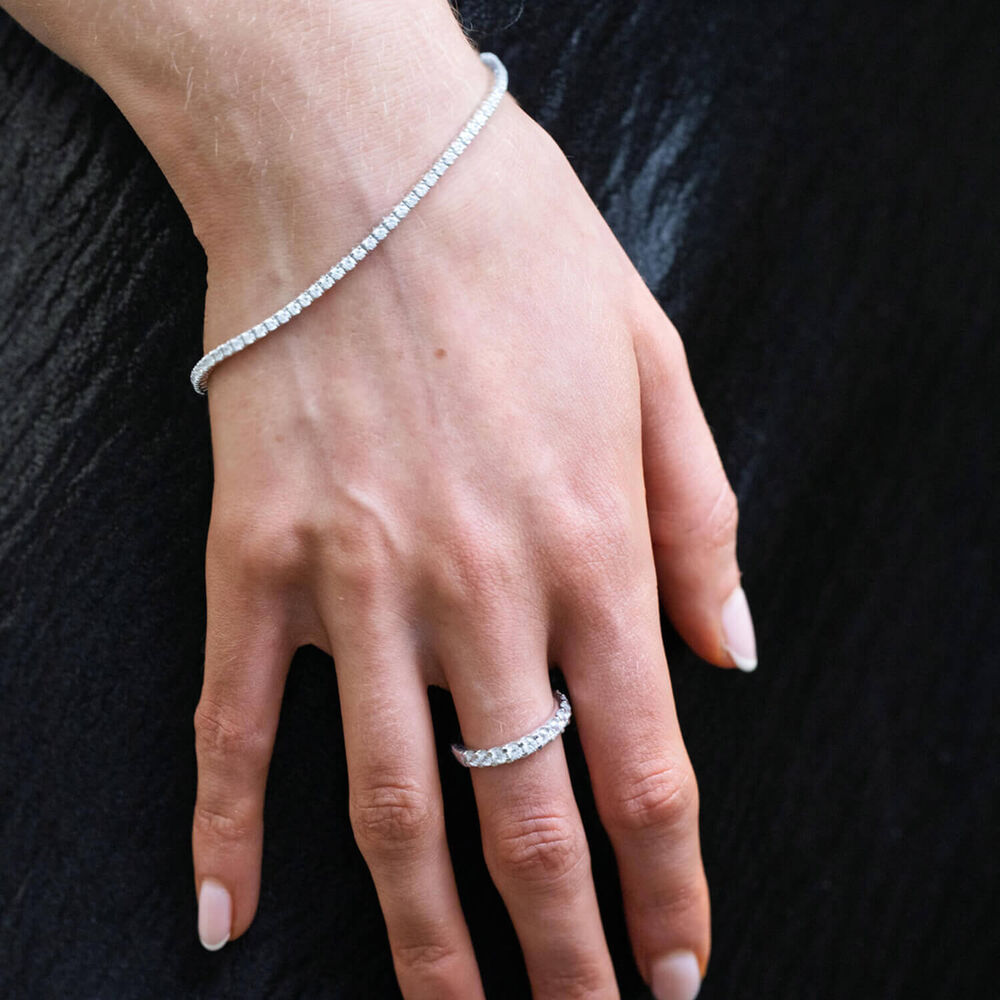 Platinum 1.00ct Diamond 3/4 Full Eternity Ring image number 7