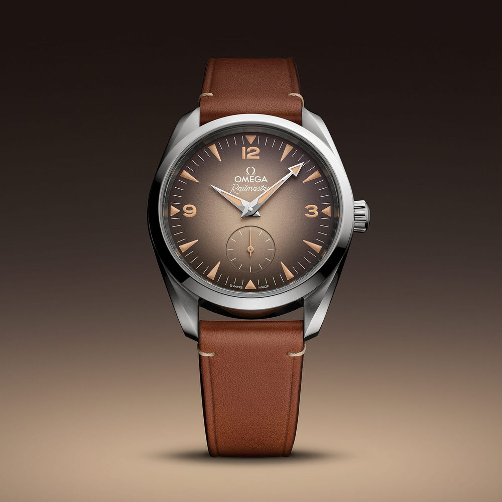 OMEGA Seamaster Railmaster 38mm Brown Dial Brown Leather Strap Watch image number 4