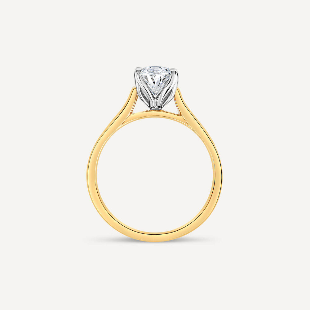 Born 18ct Yellow Gold Lab Grown 1.50ct Solitaire Oval Diamond Ring image number 3