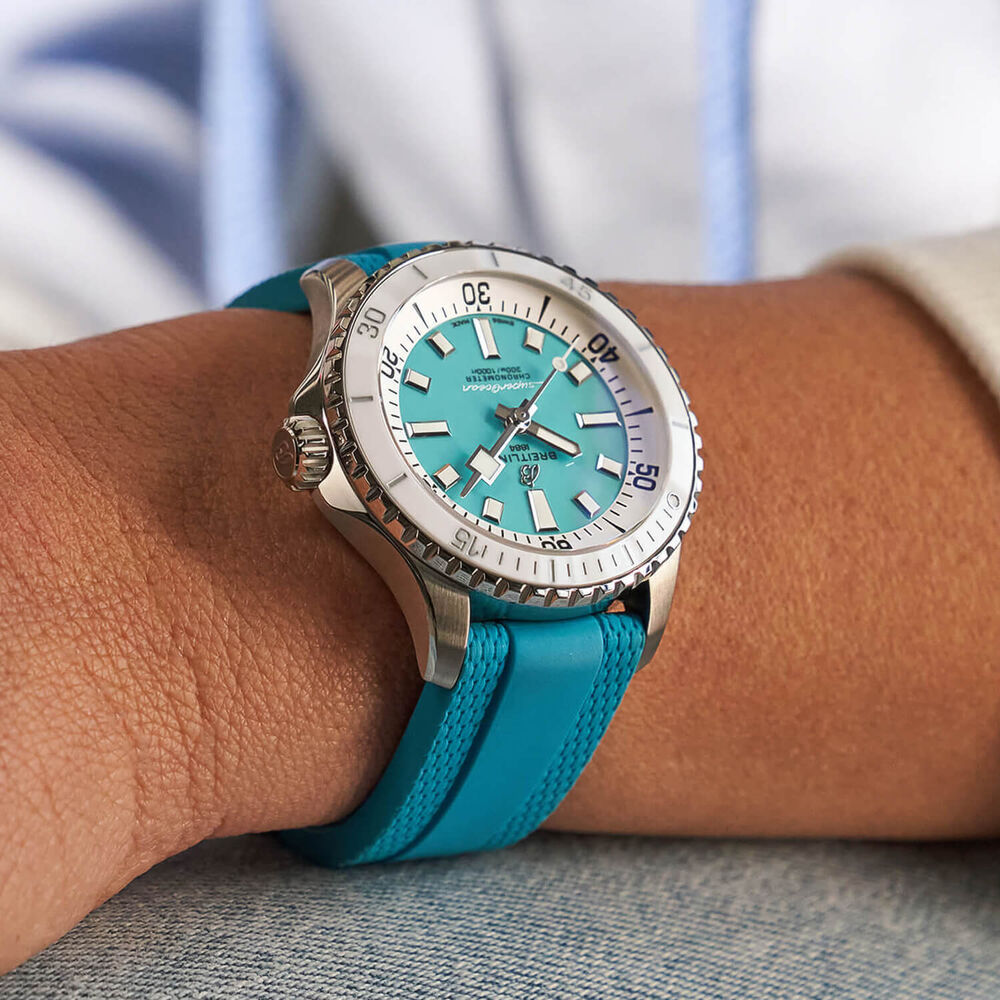 Breitling Superocean Automatic 36 Blue Dial Strap Watch image number 4