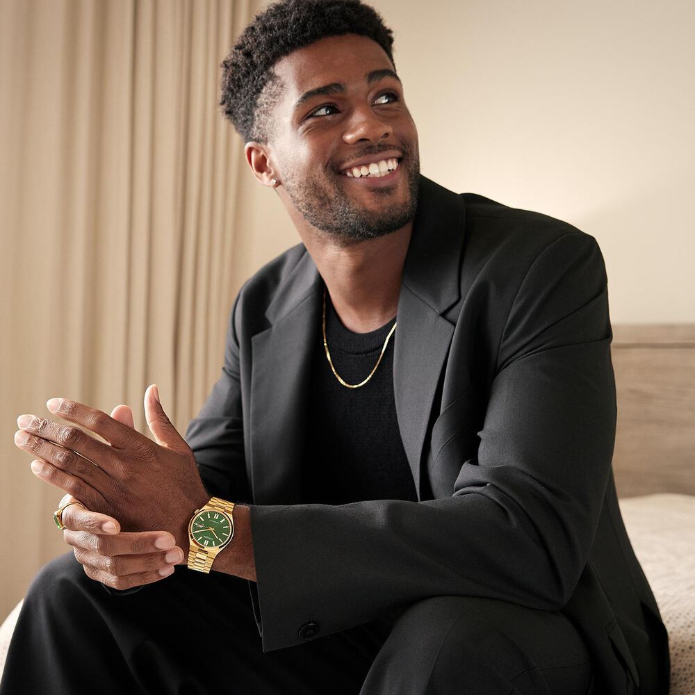 Citizen Tsuyosa 40mm Green Dial Yellow Gold Tone Steel Bracelet Watch image number 5