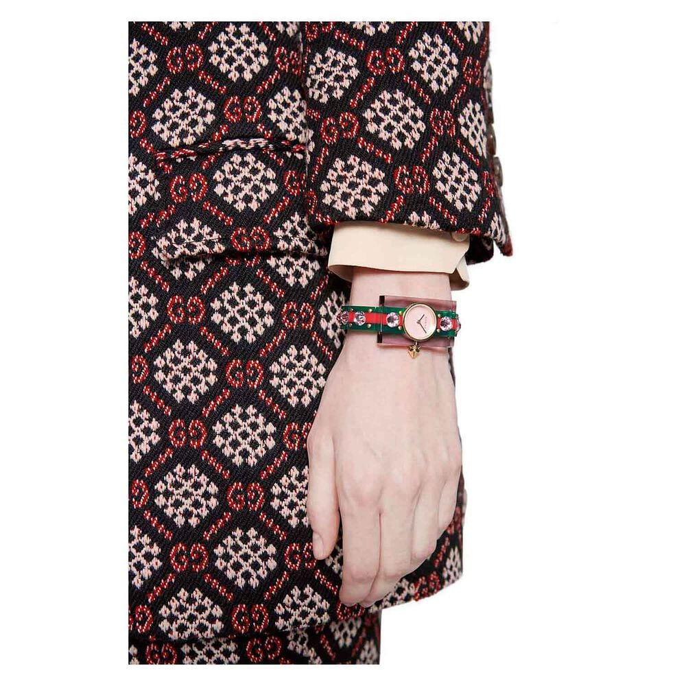Gucci Fashion Plexi Pearl & Gemstone 24mm Ladies' Watch image number 3