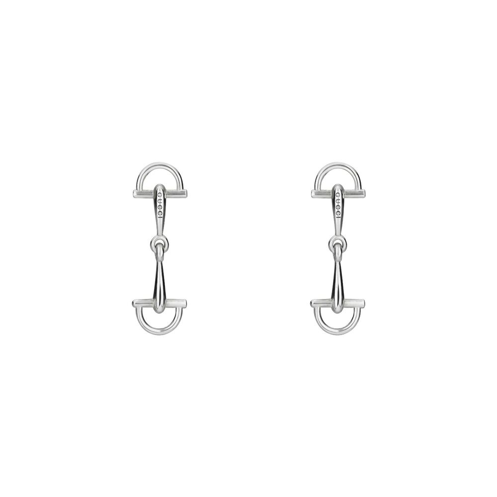 Gucci Staffa Sterling Silver Drop Earrings