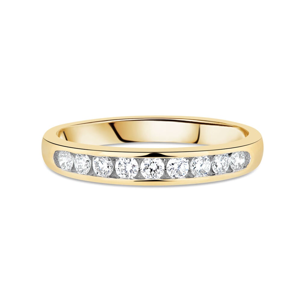 9ct Yellow Gold 0.33ct Diamond Channel Set Wedding Ring image number 4