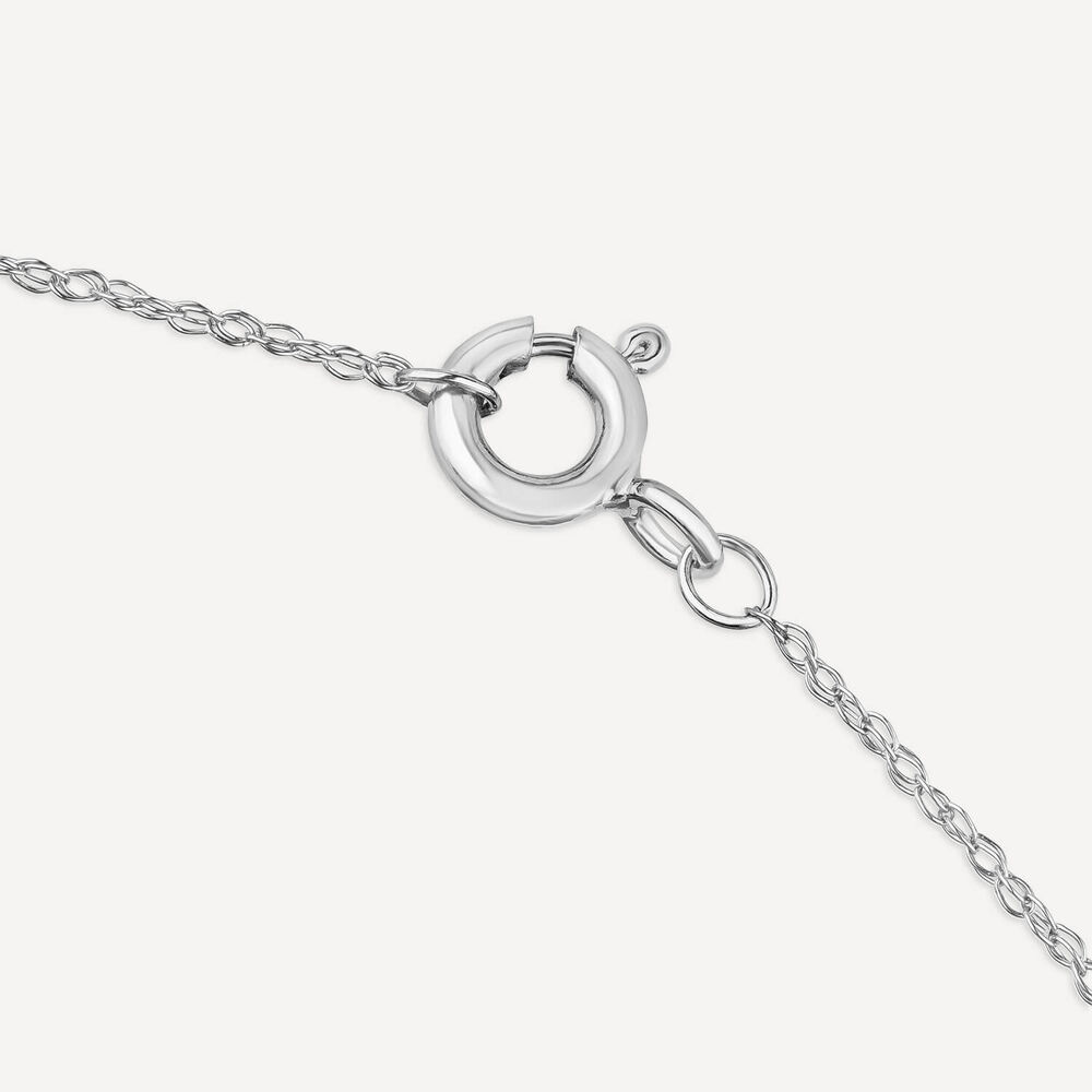9ct White Gold 0.10 Carat Diamond Feather Pendant image number 2