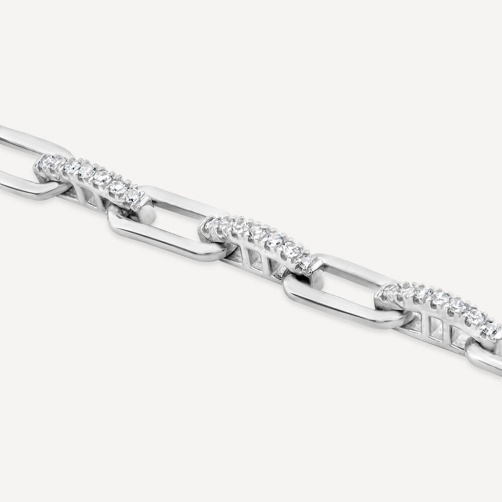 9ct White Gold 0.40ct Diamond Paperlink Bracelet image number 2