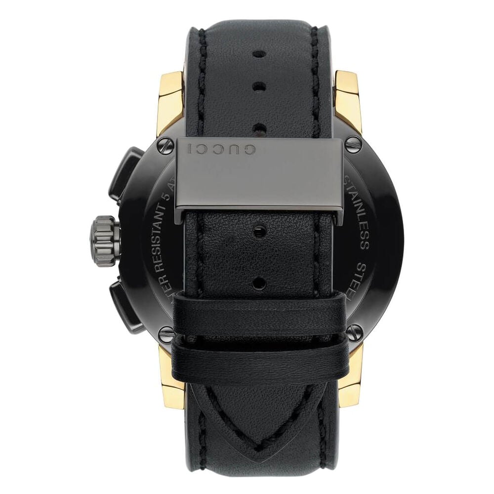 Gucci G-Chrono 44mm Yellow Gold PVD & Steel Case Leather Strap Watch image number 3