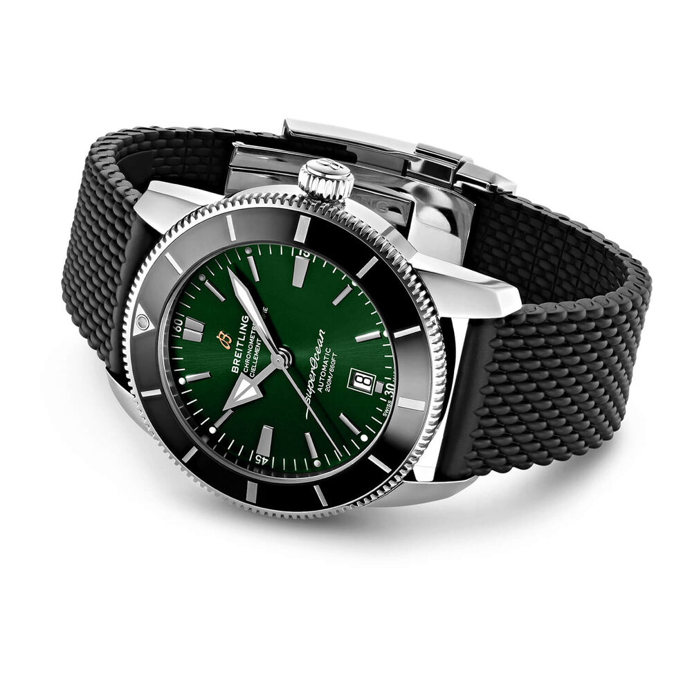 Breitling Superocean Heritage II 46mm Green Dial Black Rubber Strap Watch image number 2