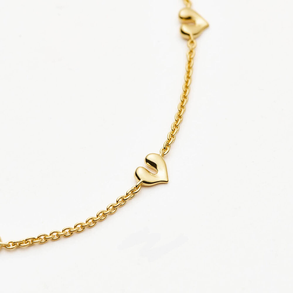 Missoma 18ct Gold Vermeil Sterling Silver Molten Heart Mini Charm Bracelet