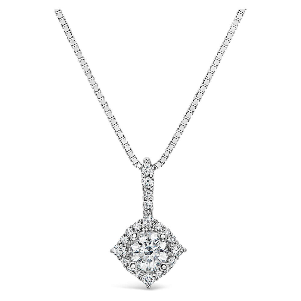 Northern Star Signature Diamond Halo 18ct White Gold Pendant image number 0