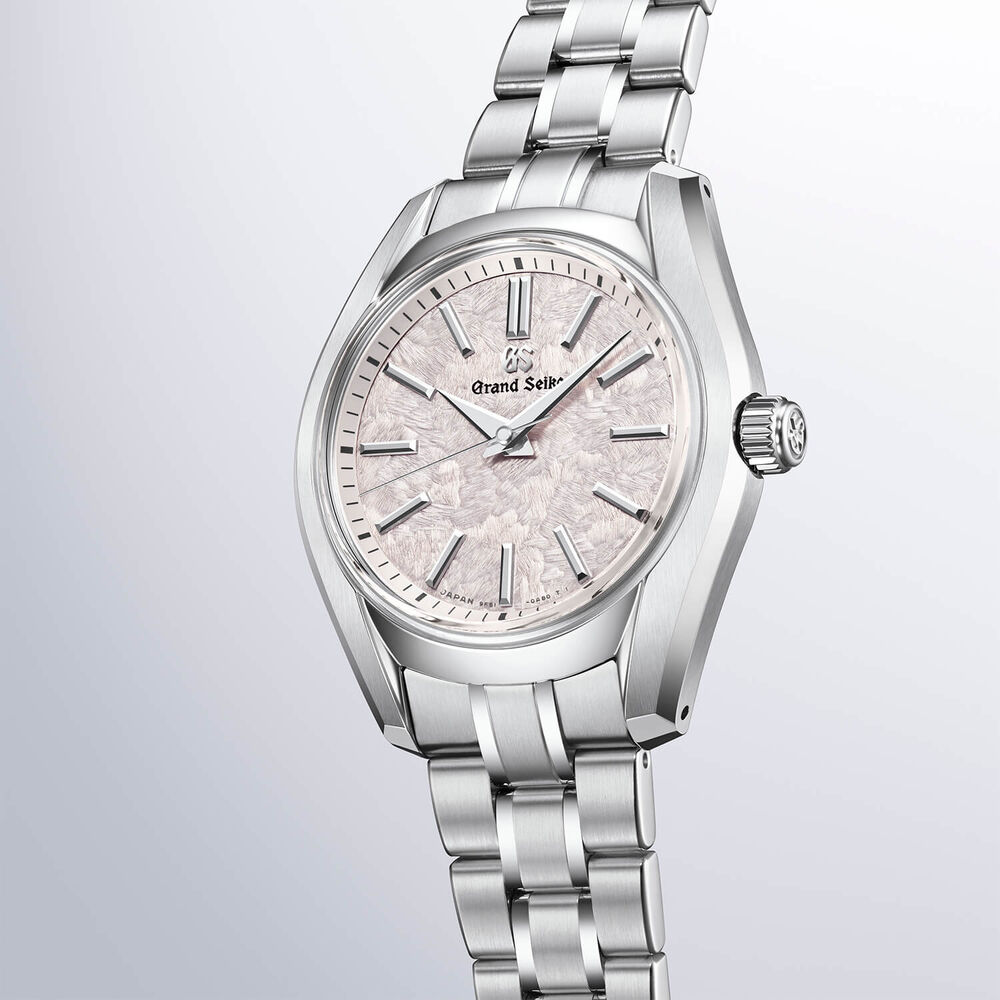 Grand Seiko Cherry Blossom 'Hana-Ikada' 32mm Dial Steel Bracelet Watch