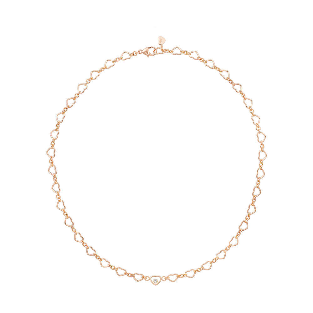 Chopard My Happy Hearts 18ct Rose Gold 0.05ct Diamond Necklet