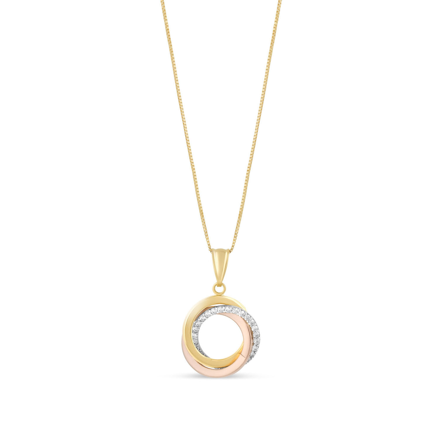 Three colour gold necklace hot sale