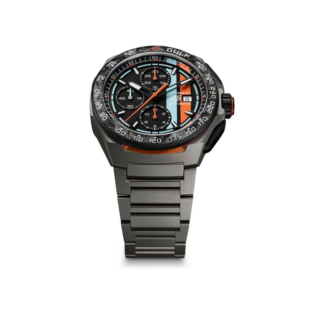 TAG Heuer Formula 1 Chronograph x Gulf 44mm Titanium Case & Bracelet Watch