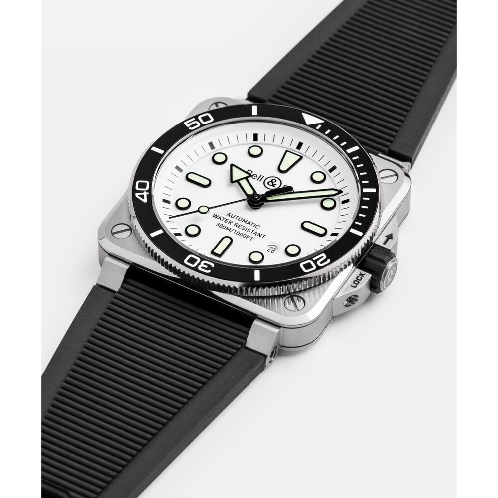 Bell&Ross Auto White Diver 42mm Silver Dial Black Strap Watch image number 2